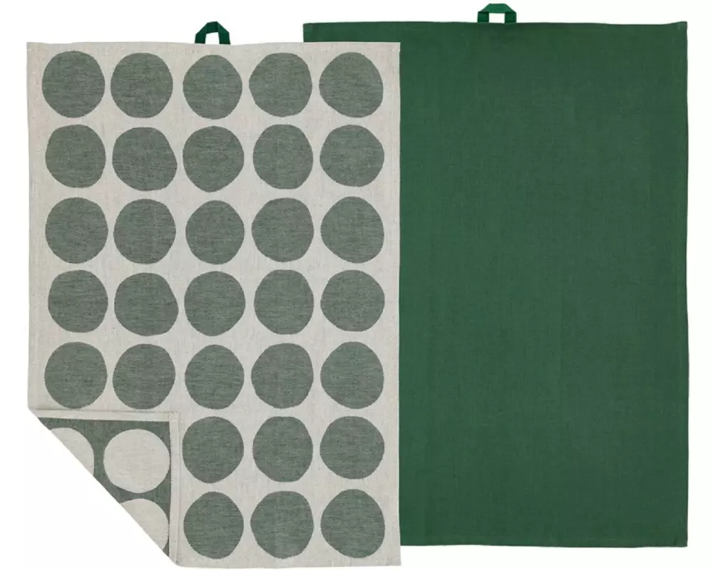Södahl Geschirrtuch-Set Bubbles, 50 x 70 cm, Pine green, 2 Stück