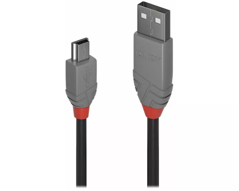LINDY Anthra Line USB Cable, USB 2.0, USB/A-MiniB M-M, 2m