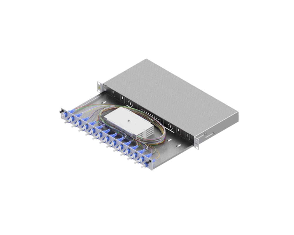 EasyLan LWL-Spleißbox Grade C 19-Zoll 1HE, 24 Ports, 24x LC-Duplex, OS2