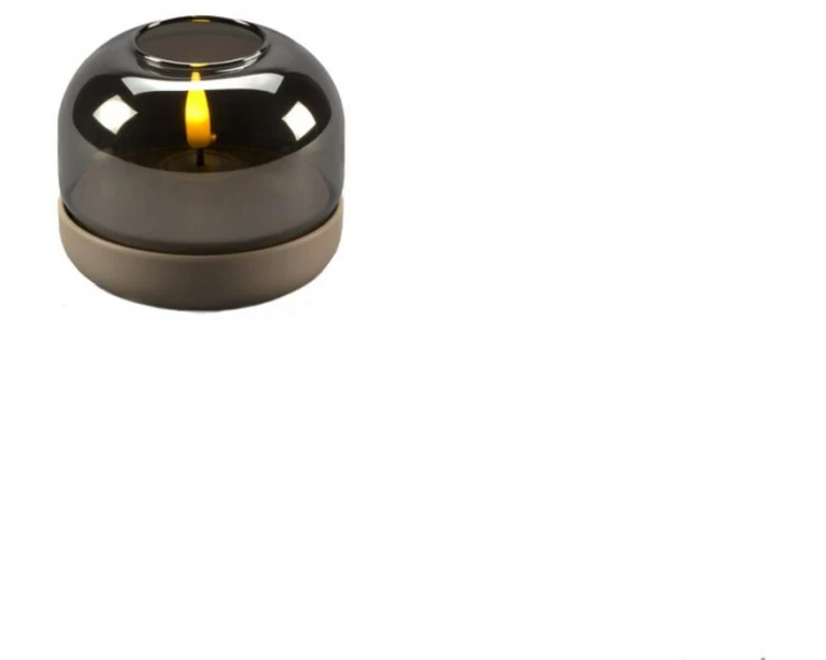 Konstsmide LED Kerze batteriebetrieben, rauchfarbenes Glas