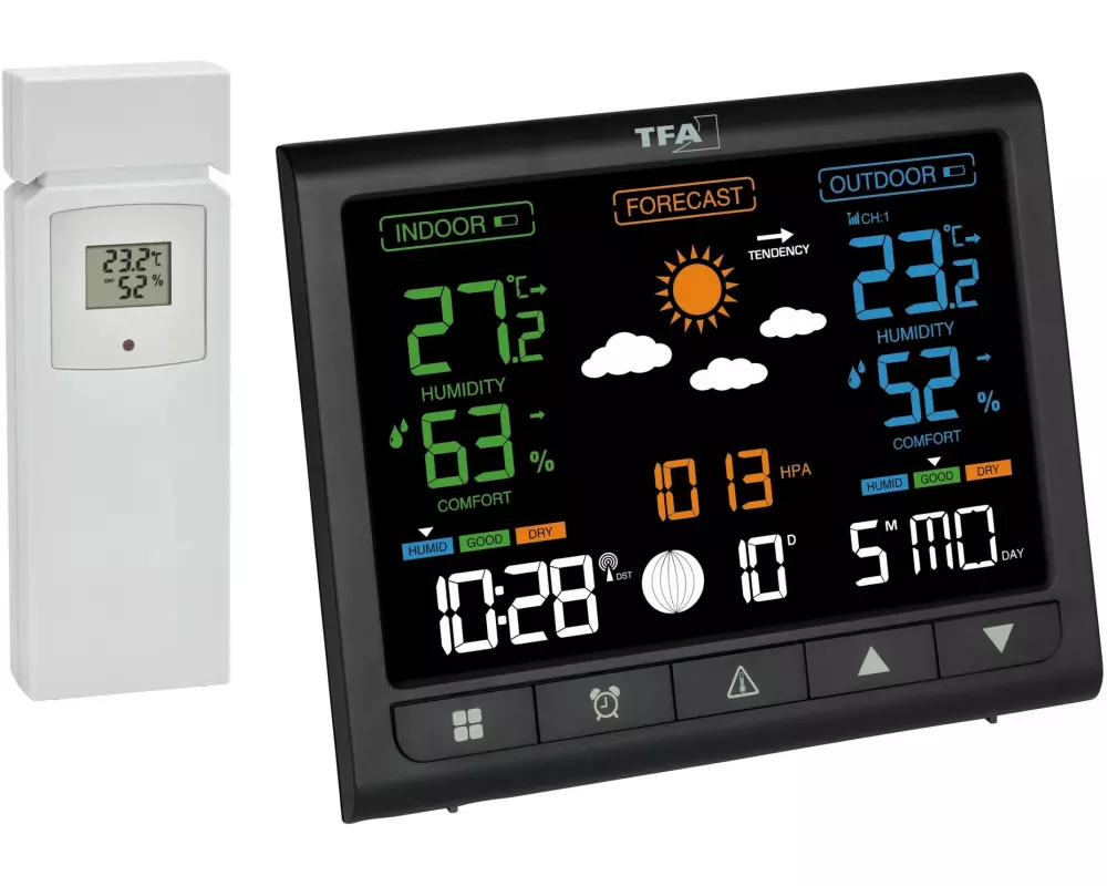 TFA Dostmann Wetterstation Contrast Schwarz