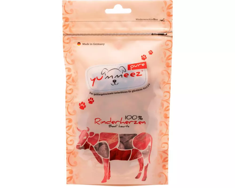 Yummeez Leckerli pure Rinderherzen, 35 g
