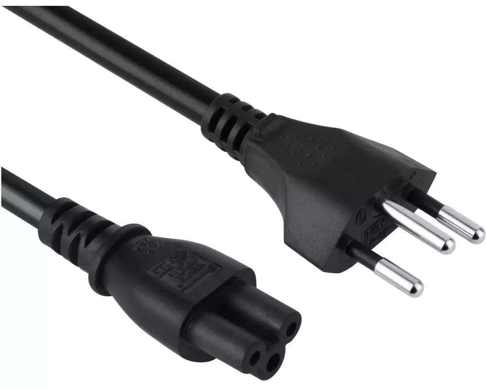 Diggelmann Netzkabel 0.5 m C5 - T12 Schwarz