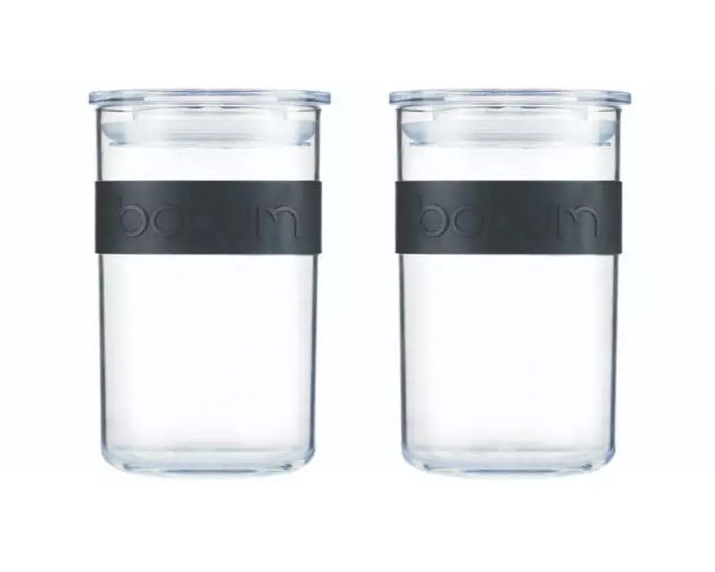 Bodum Vorratsglas Presso 2 Stück, 0.6 l, Schwarz/Transparent