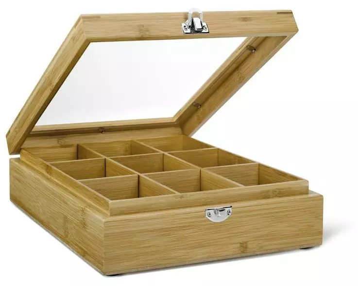 Bredemeijer Teebeutel-Box mit Fenster 9 Fächer, Braun