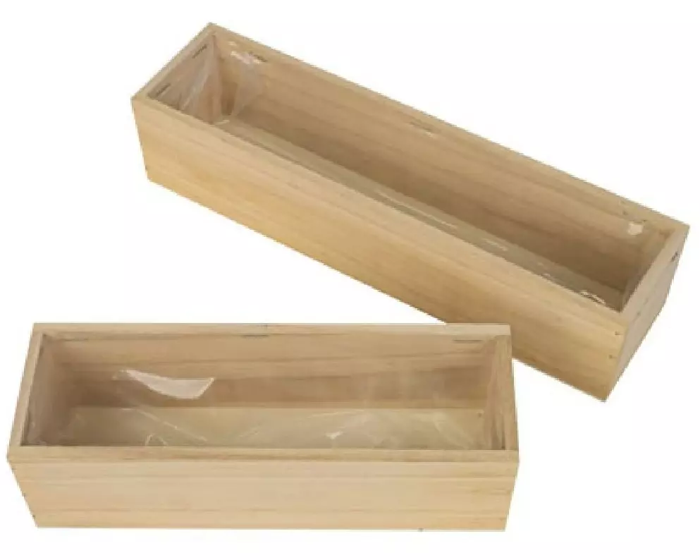 CHALET Pflanzengefäss Jutz L schmal, 30 x 7.5 x 7 cm, Braun