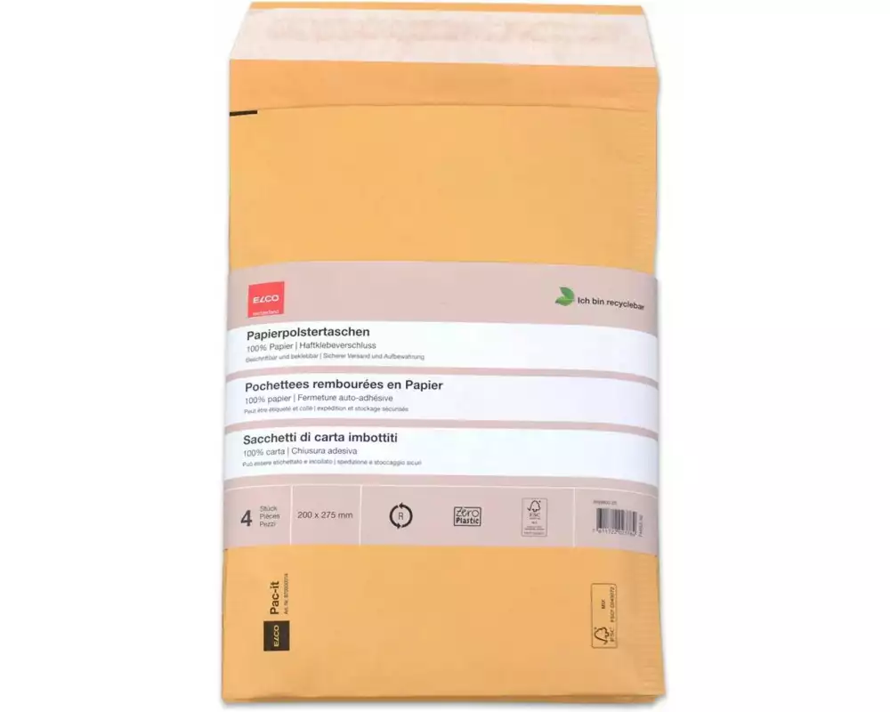 ELCO Versandtasche Zero Plastic 200 x 275 mm, 4 Stück