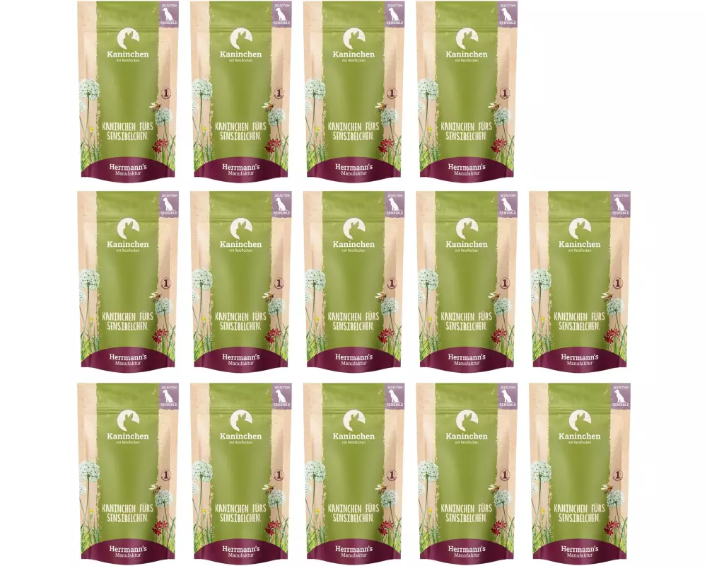 Herrmann's Nassfutter Kaninchen mit Reisflocken 14 x 150 g