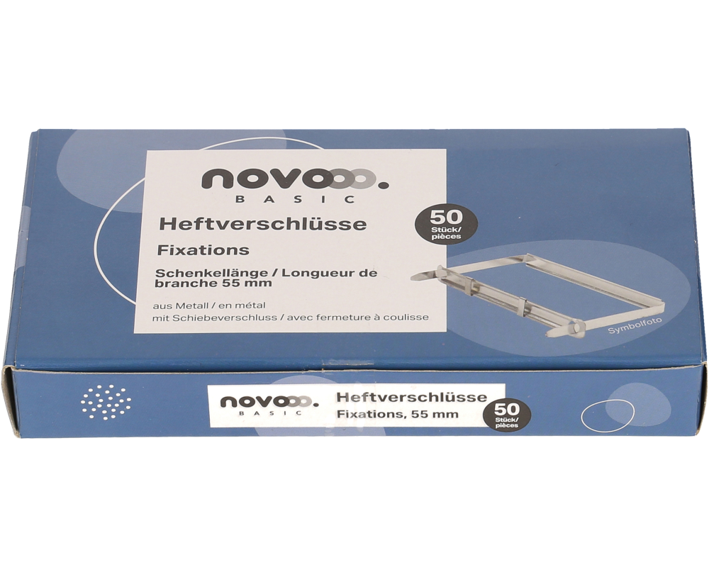 NOVOOO Heftverschlüsse 5.5cm 608240 Metall 50 Stück