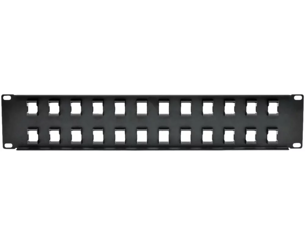 EATON TRIPPLITE 24-Port 2U Rack-Mount, Unshielded, Blank, Keystone/Multimedia Patch Panel, RJ45 Ethernet, USB, HDMI, Cat5e/6