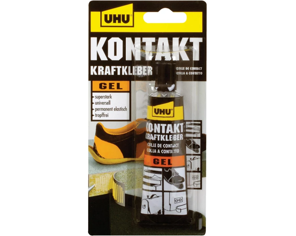 UHU Kontakt Kraftkleber Gel Blister 42 ml, Gelb
