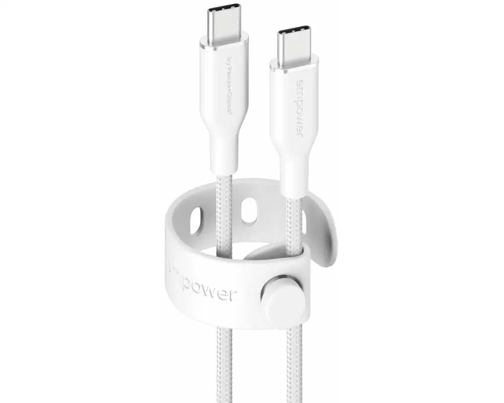 emPower by PanzerGlass USB 2.0-Kabel Racing 60 W Silber Weiss USB-C - USB-C 1.2 m