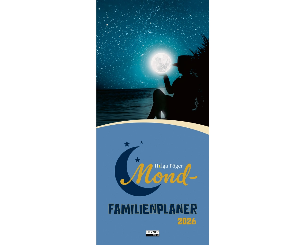 HEYNE Mond-Familienplaner 2026 9783453239579 1M/1S DE 22.4x48.5cm
