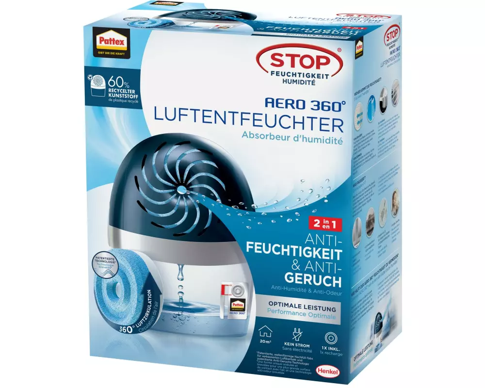 Pattex Entfeuchter Aero 360° (20 m²)