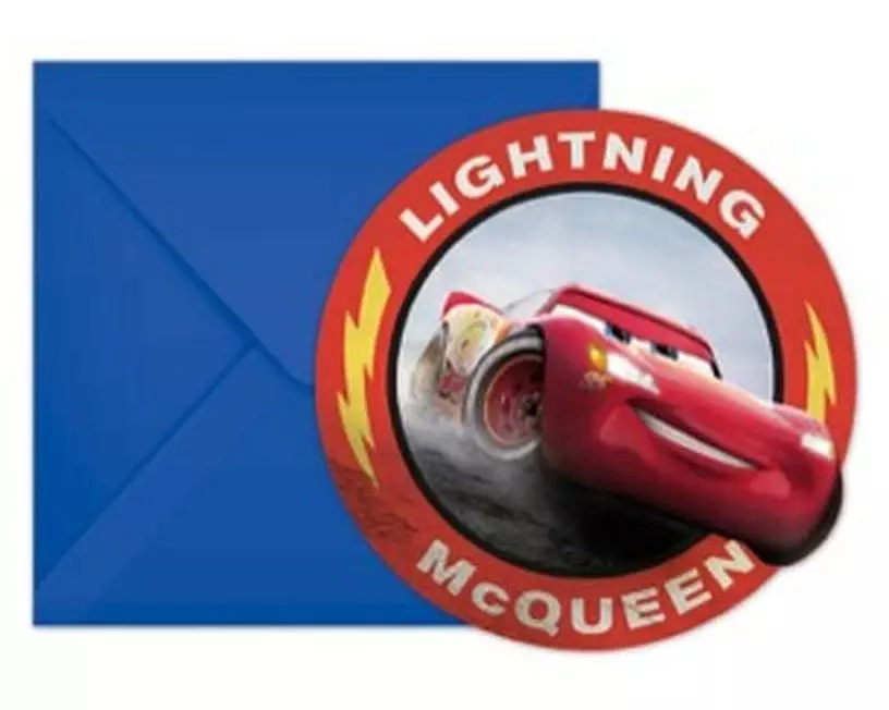 Amscan Geburtstagskarte Cars 6 Stück