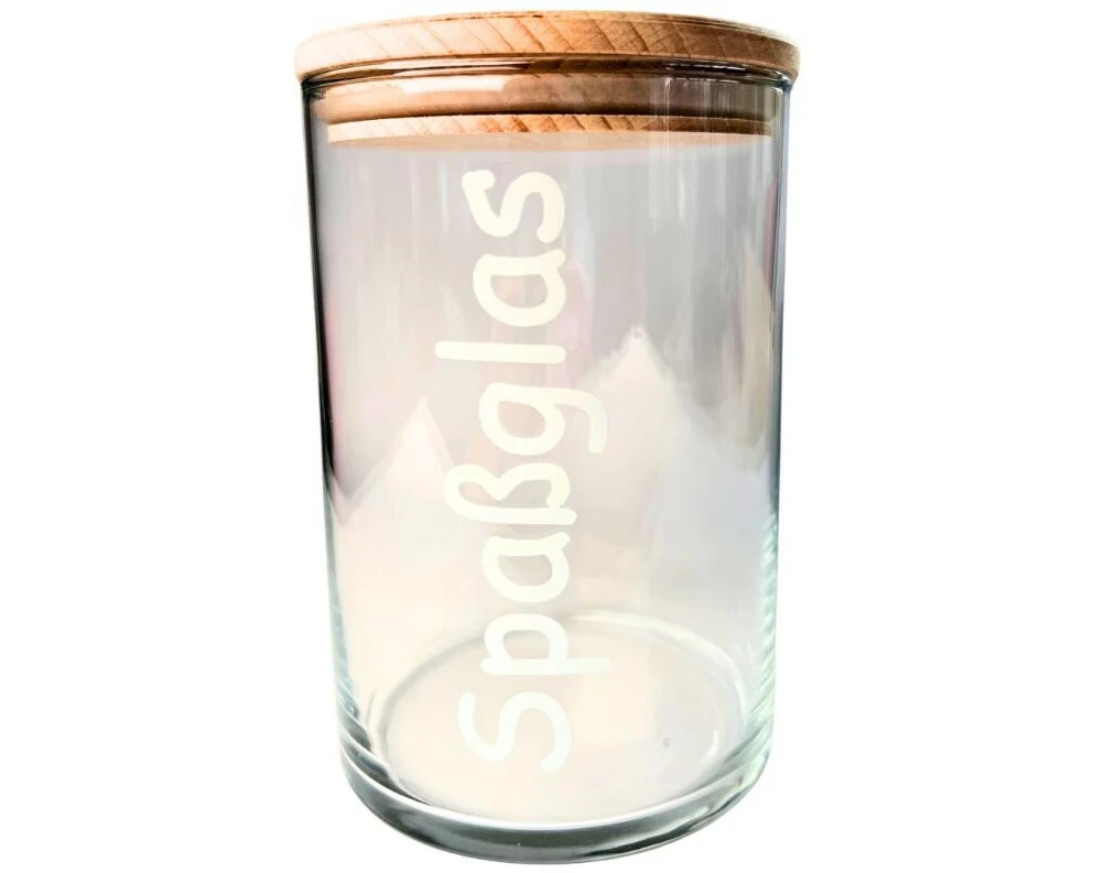 Wunderle Spassglas Dose mit Holzdeckel 0.88 l,