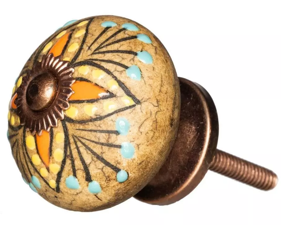 Tranquillo Möbelgriff handgemacht, Ø 4 cm, Mehrfarbig, Bronze