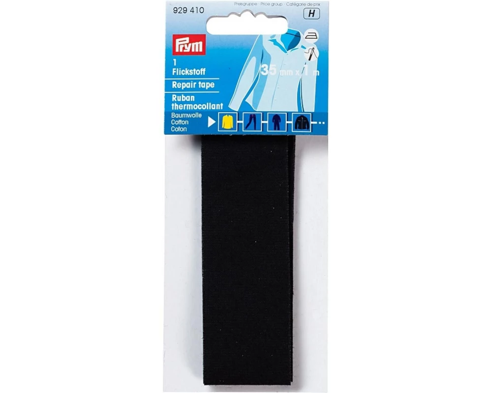 Prym Flickstoff 3.5 x 100 cm, aufbügelbar, Schwarz