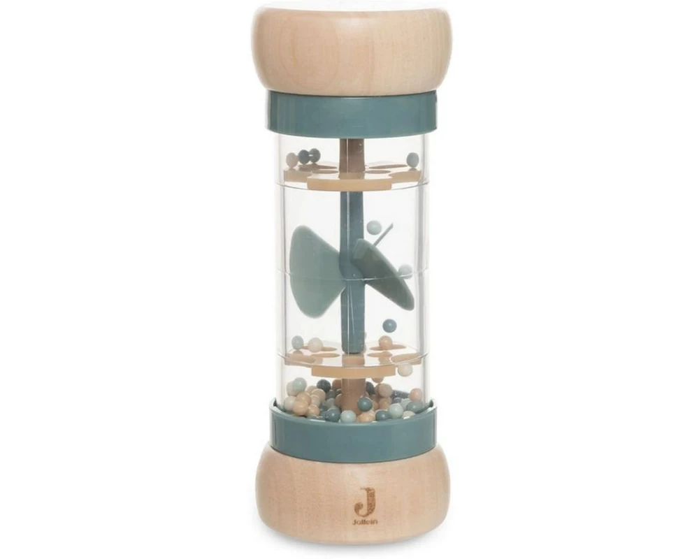 Jollein Regenmacher aus Holz On The Go Sea green, 5,2 x 5,2 x 15 cm