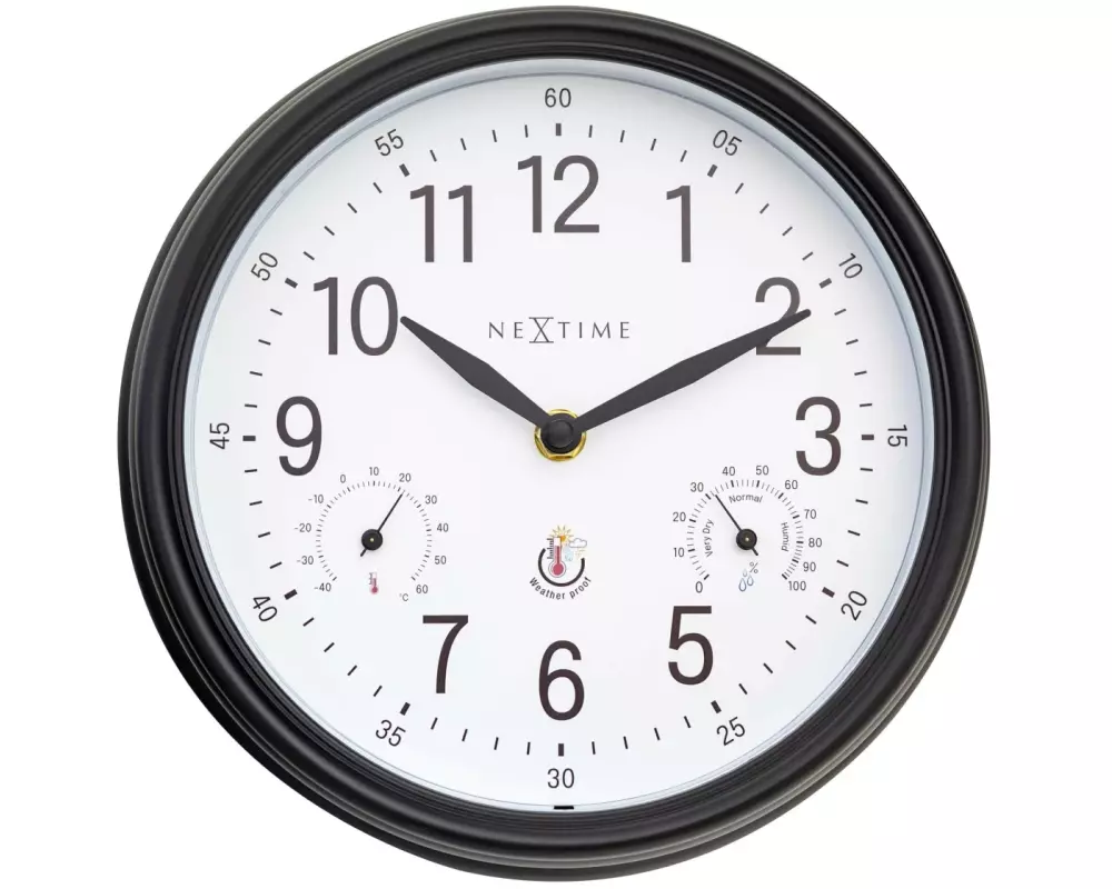 NeXtime Gartenuhr Jasmine Ø 23.4 cm, Schwarz