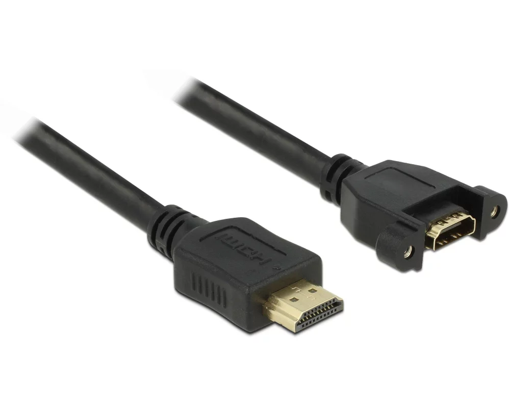 Delock Kabel HDMI – HDMI, 0.5m 4K/30Hz, zum Einbau, verschraubbar