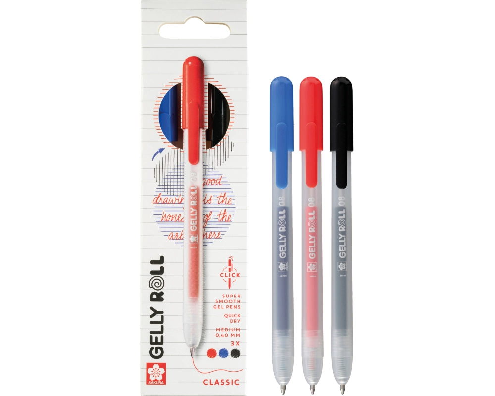 SAKURA Gelly Roll 0.8mm PXGBRACL3C Classic, ass. 3 Stück
