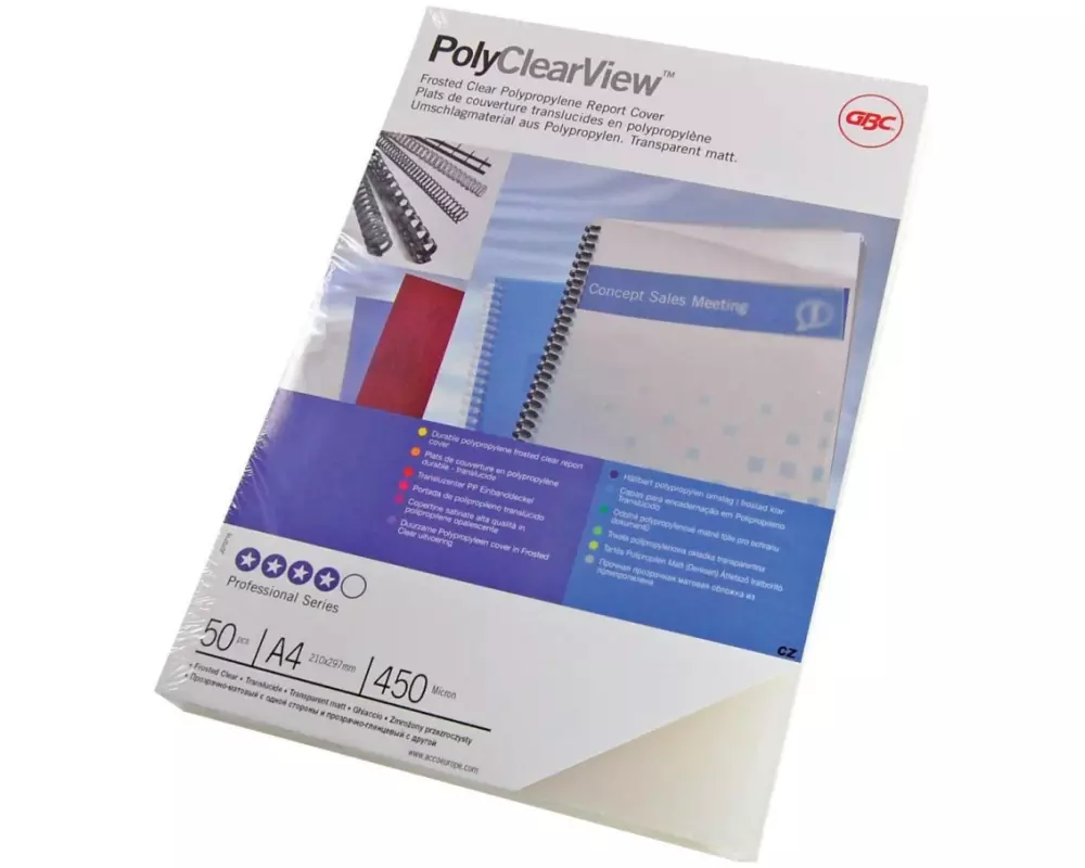 GBC Einbanddeckel PolyClearView A4, 300 µm, 100 Stk., Transp.
