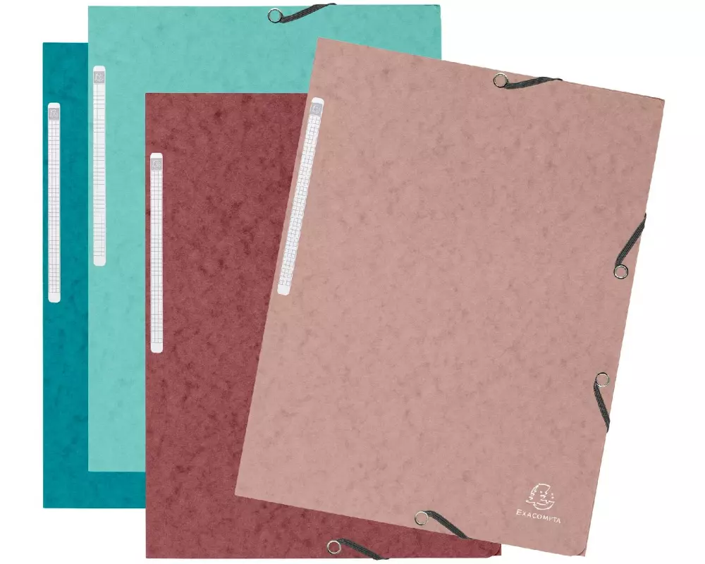 Exacompta Gummibandmappe A4 Skandi 4 Stück, Mehrfarbig
