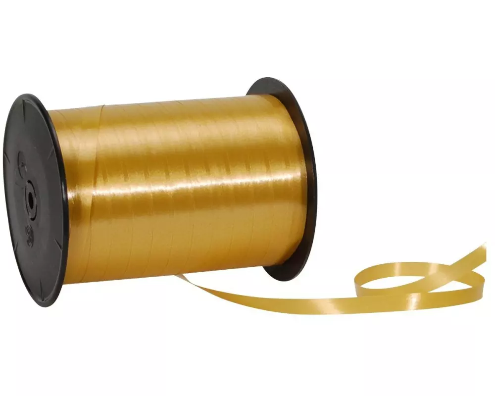 Spyk Geschenkband Poly Glatt 7 mm x 500 m, Gold