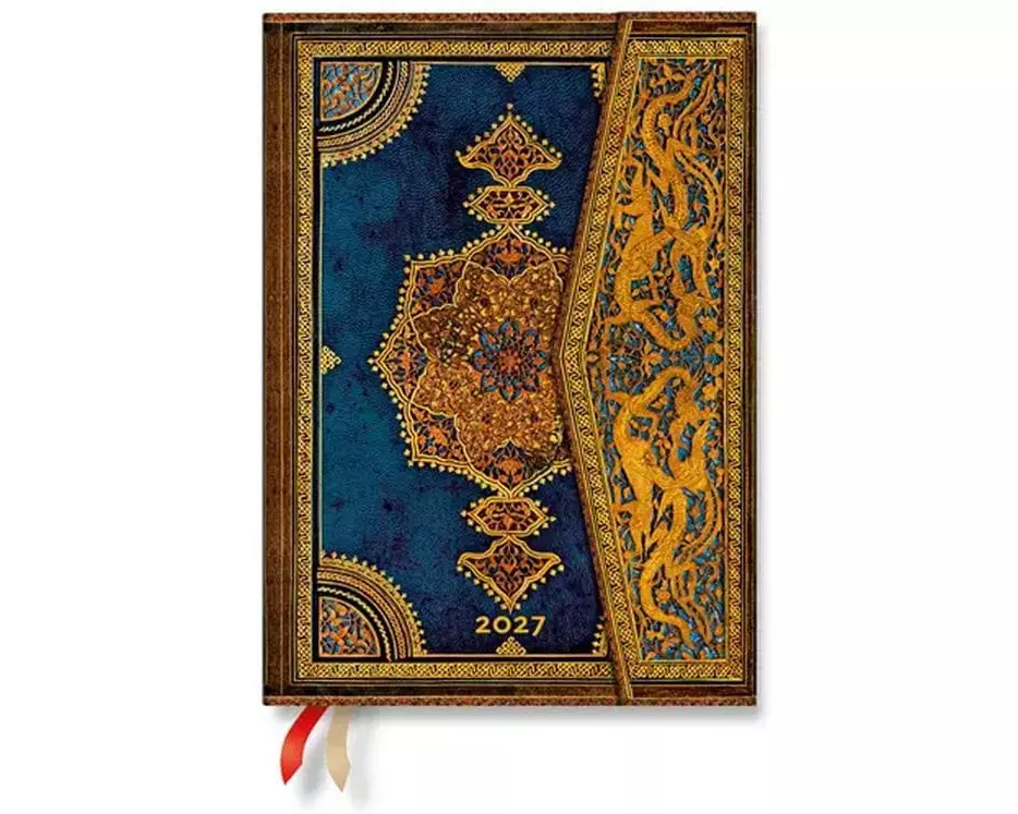 Paperblanks Wochenagenda Safawidisch Indigo 2027, Blau