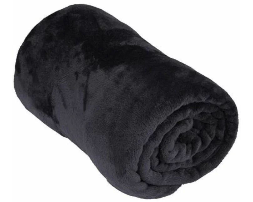 ArtiCasa Flanelldecke 200x150cm dunkelgrau