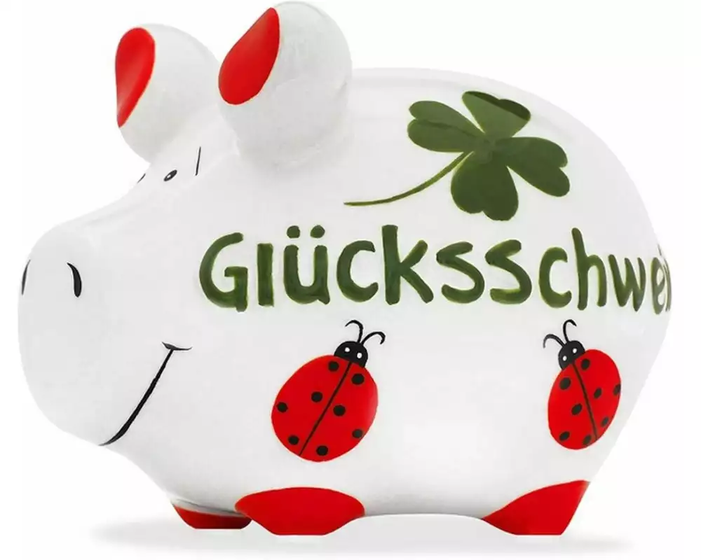 G. Wurm Spardose Glücksschwein 12.5 x 9 x 9 cm
