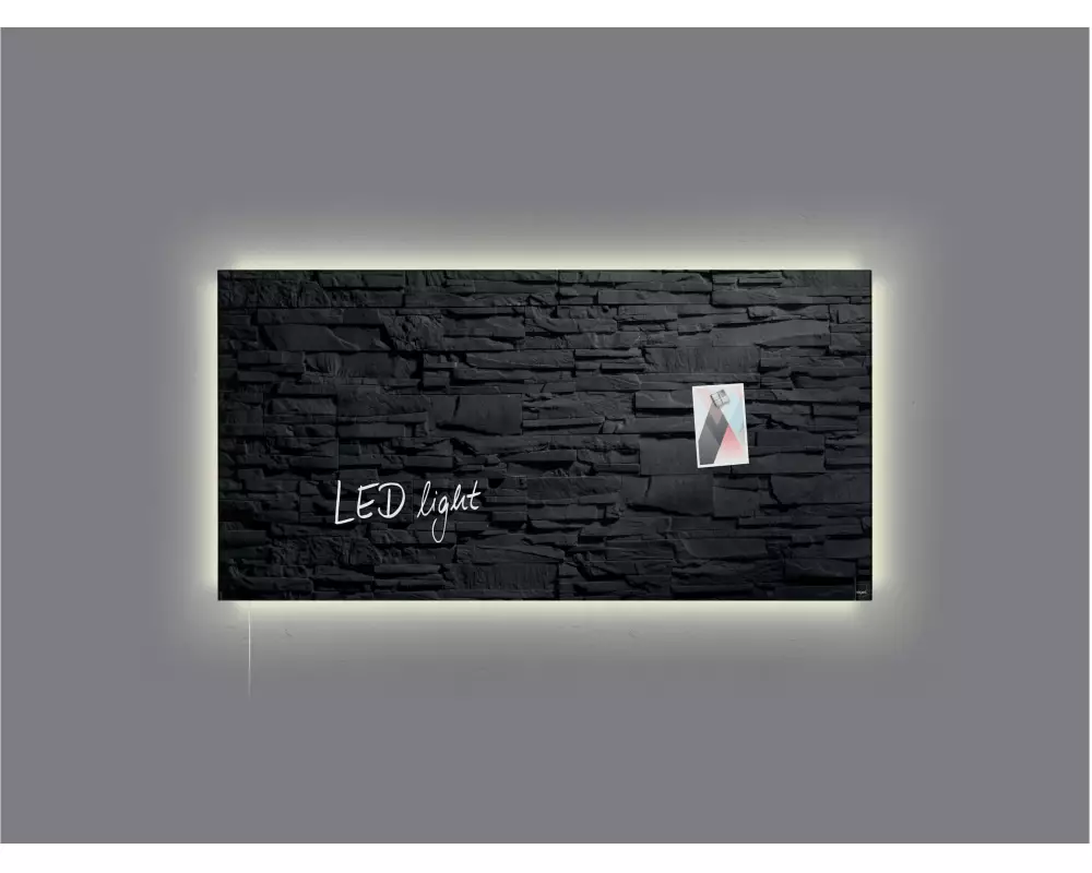 Sigel Glassboard LED artverum 91 cm x 46 cm, Schwarz