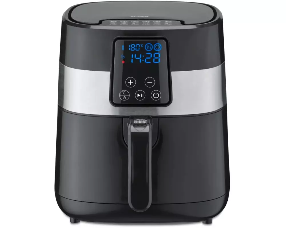 Trisa Heissluft-Fritteuse Tasty Fry, Schwarz/Silber