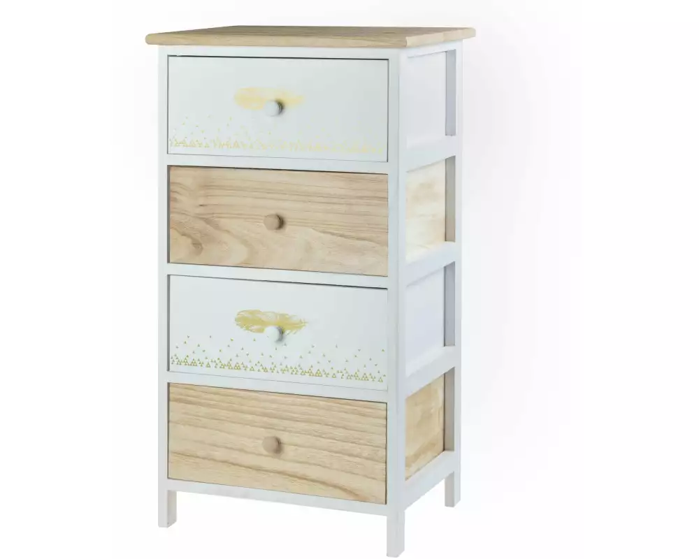 Dameco Kommode 34 x 61 cm, Nature/Weiss