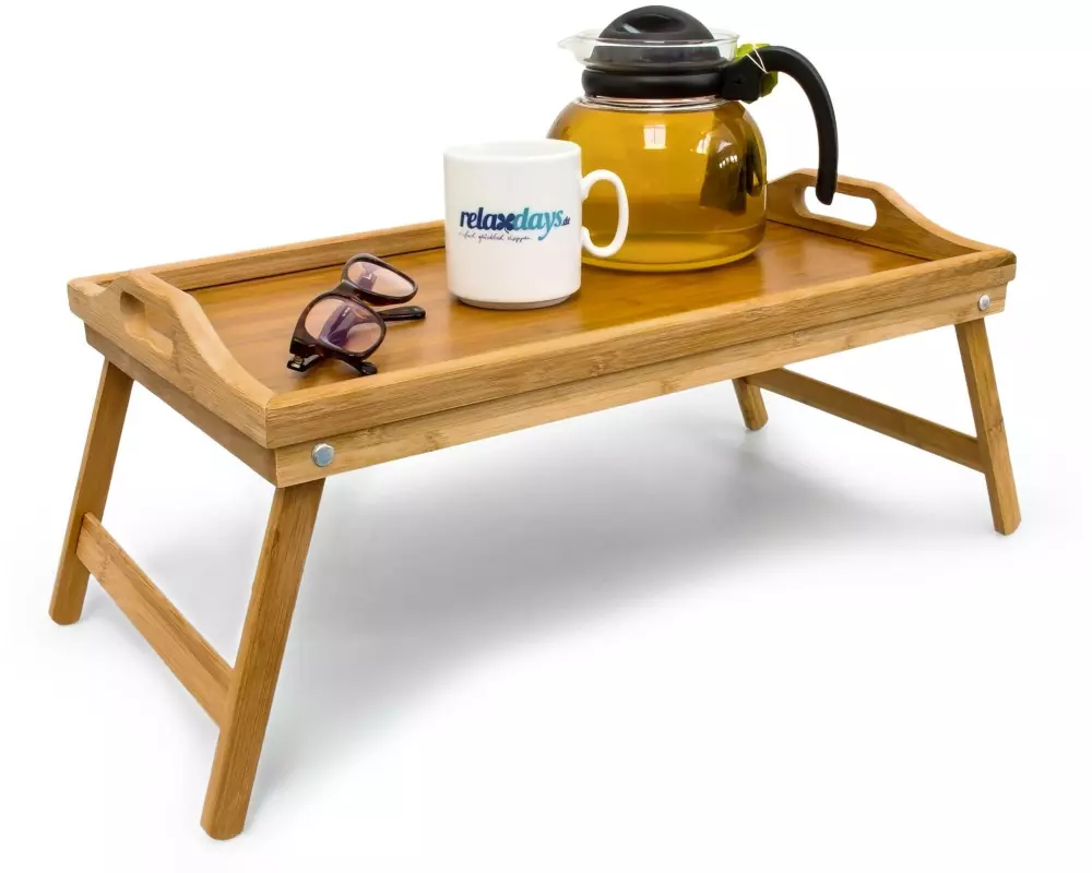 relaxdays Serviertablett Hellbraun