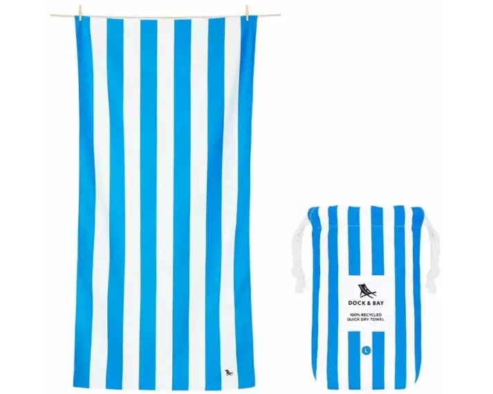 Dock & Bay Strandtuch Cabana L, Blau/Weiss