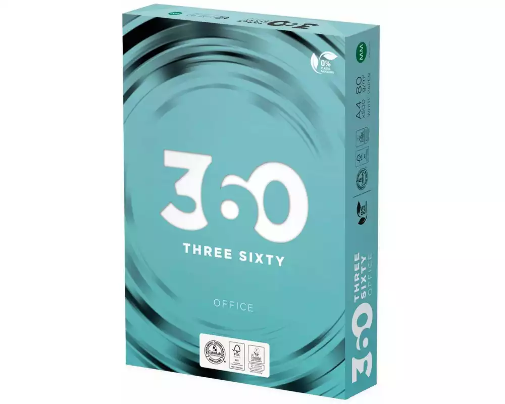360 Kopierpapier Office A3, Weiss, 80 g/m², 50000 Blatt