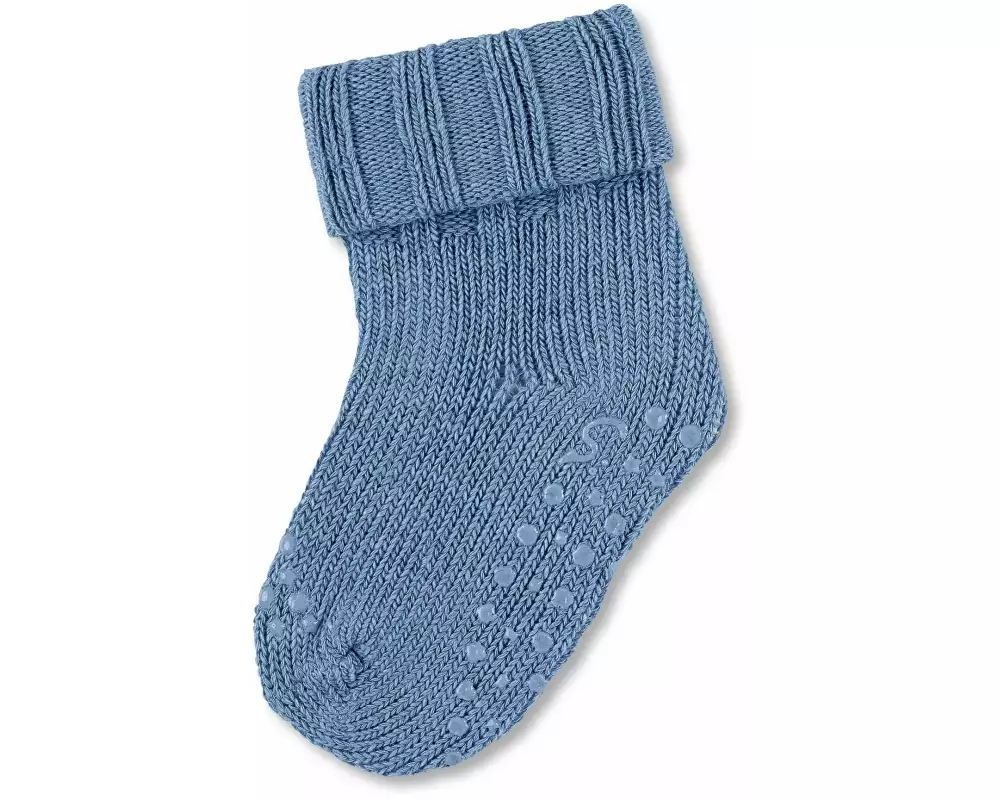 Sterntaler Antirutsch-Socken aus Wolle Mittelblau Gr. 18