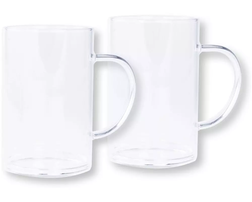 Cristel Tee- und Kaffeebecher Mug 450 ml, 2 Stück, Transparent
