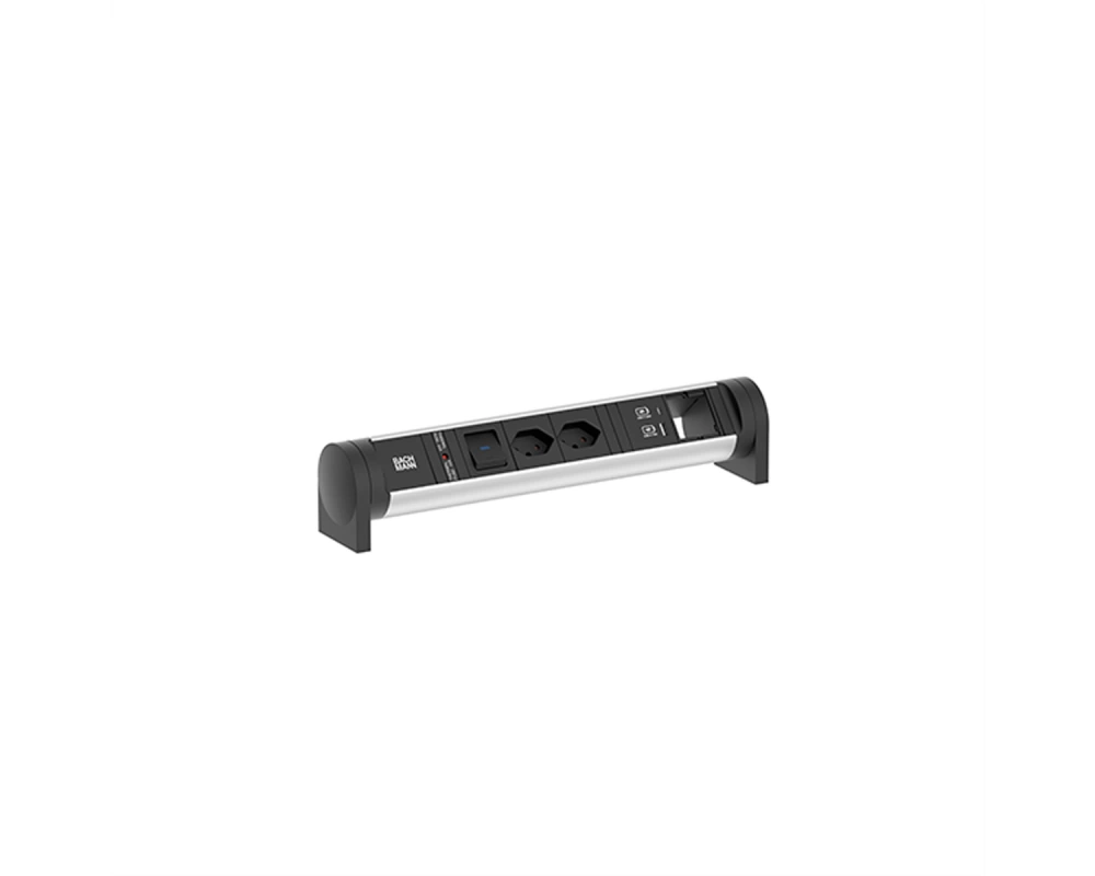 BACHMANN CYCLE Desk 2xCH 1xSchalter 1xCM 1xUSB A/C 22W 0,2m GST18