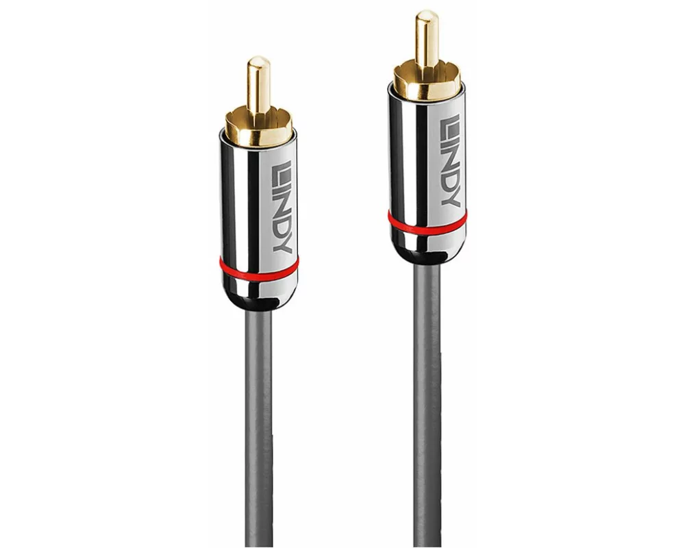 LINDY Cromo Line Audio Cable, Digital Coaxial, RCA-RCA, M-M, 3m, anthrazit