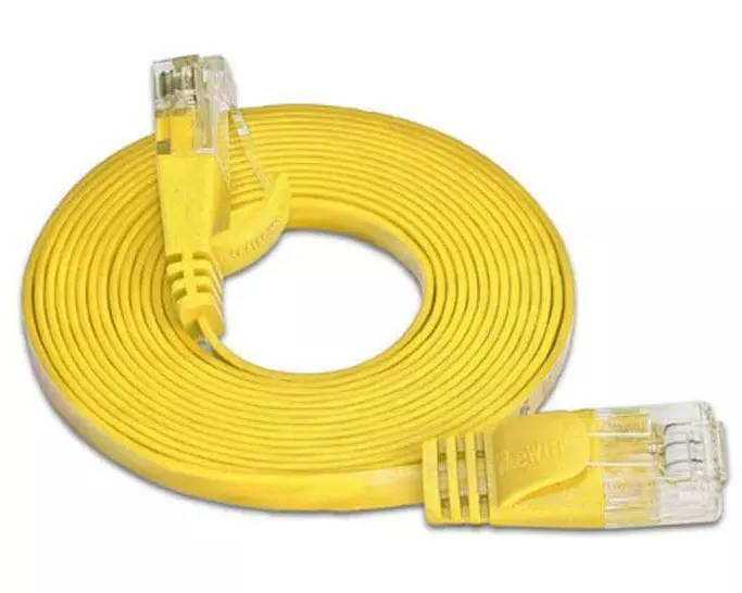 SLIM Slimpatchkabel RJ-45 - RJ-45, Cat 6, STP, 7.5 m, Gelb