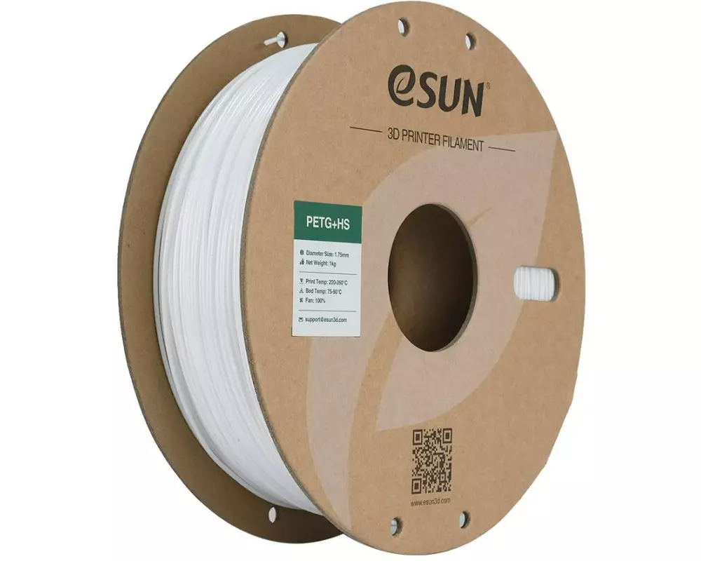 eSun Filament PETG+ HS Weiss 1.75 mm 1 kg