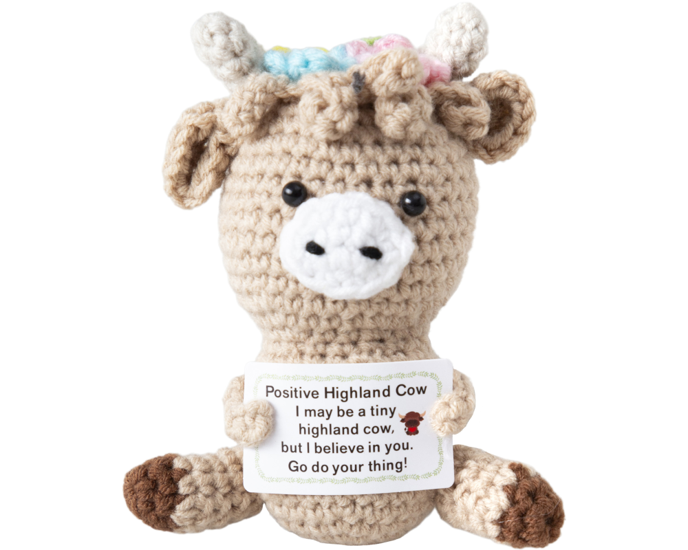 I AM CREATIVE Positive Cow 13cm 1000-1858 hellbraun