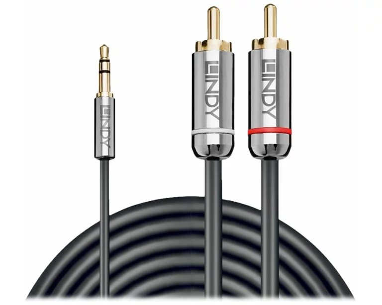 LINDY Cromo Line Audio Cable, Stereo, 3,5mm-RCA, M-M, 3m, anthrazit