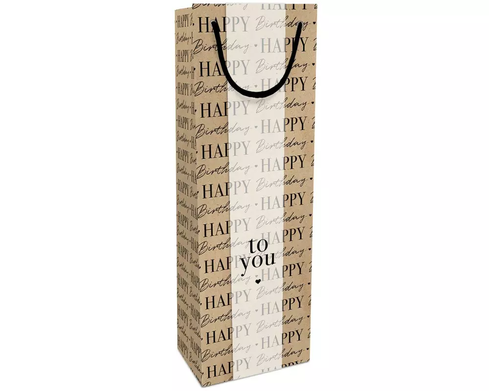 Braun + Company Flaschentasche Birthday 12 x 36 x 10 cm, Braun