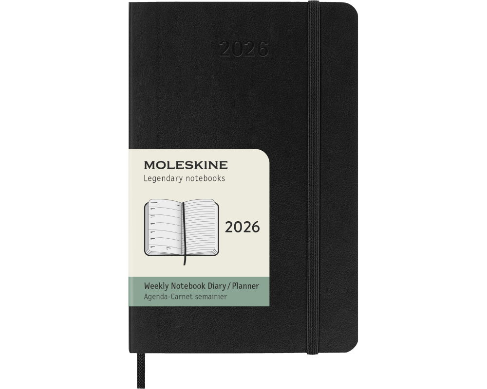 MOLESKINE Agenda Classic Pocket 2026 DSB12WN2Y26 1W/1S schwarz SC 9x14cm