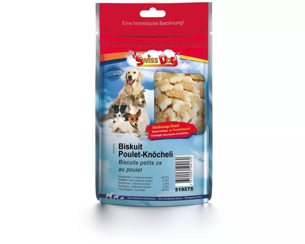 SwissDog Kausnack Biskuit Poulet Knöcheli 80 g