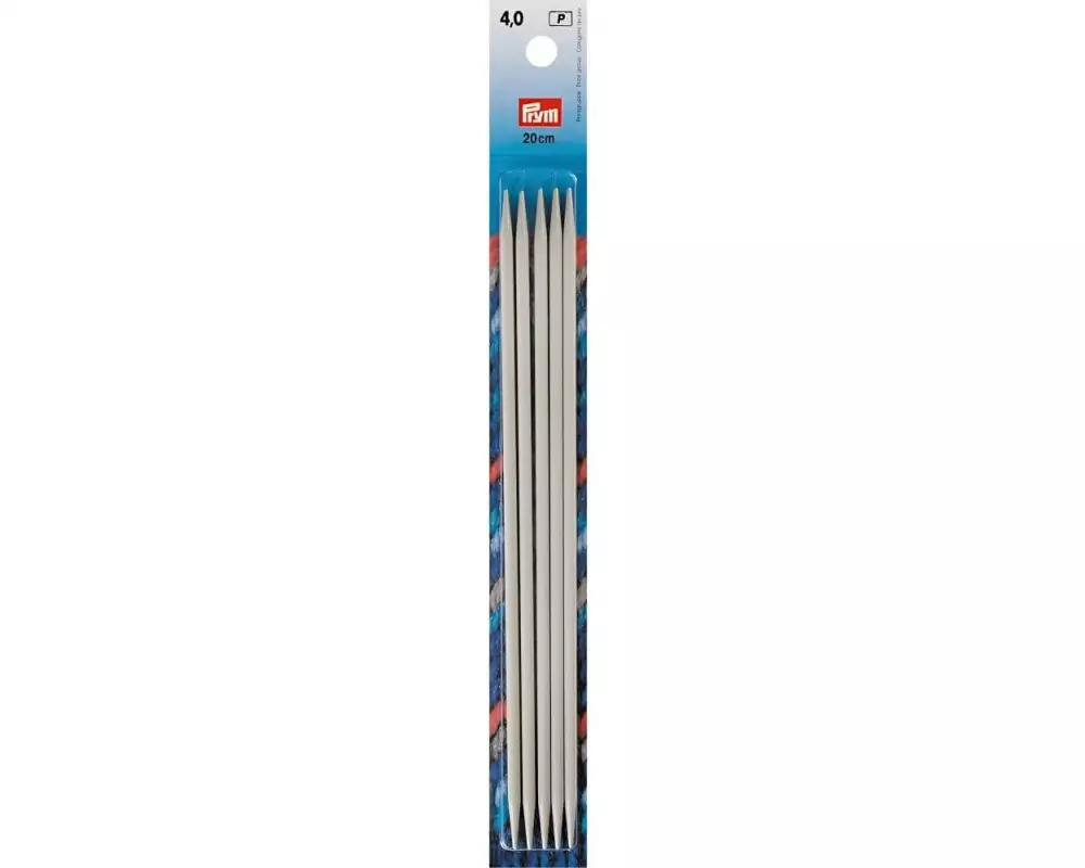 Prym Strumpfstricknadel Grau 4 mm x 20 cm, Karte 5 Stück